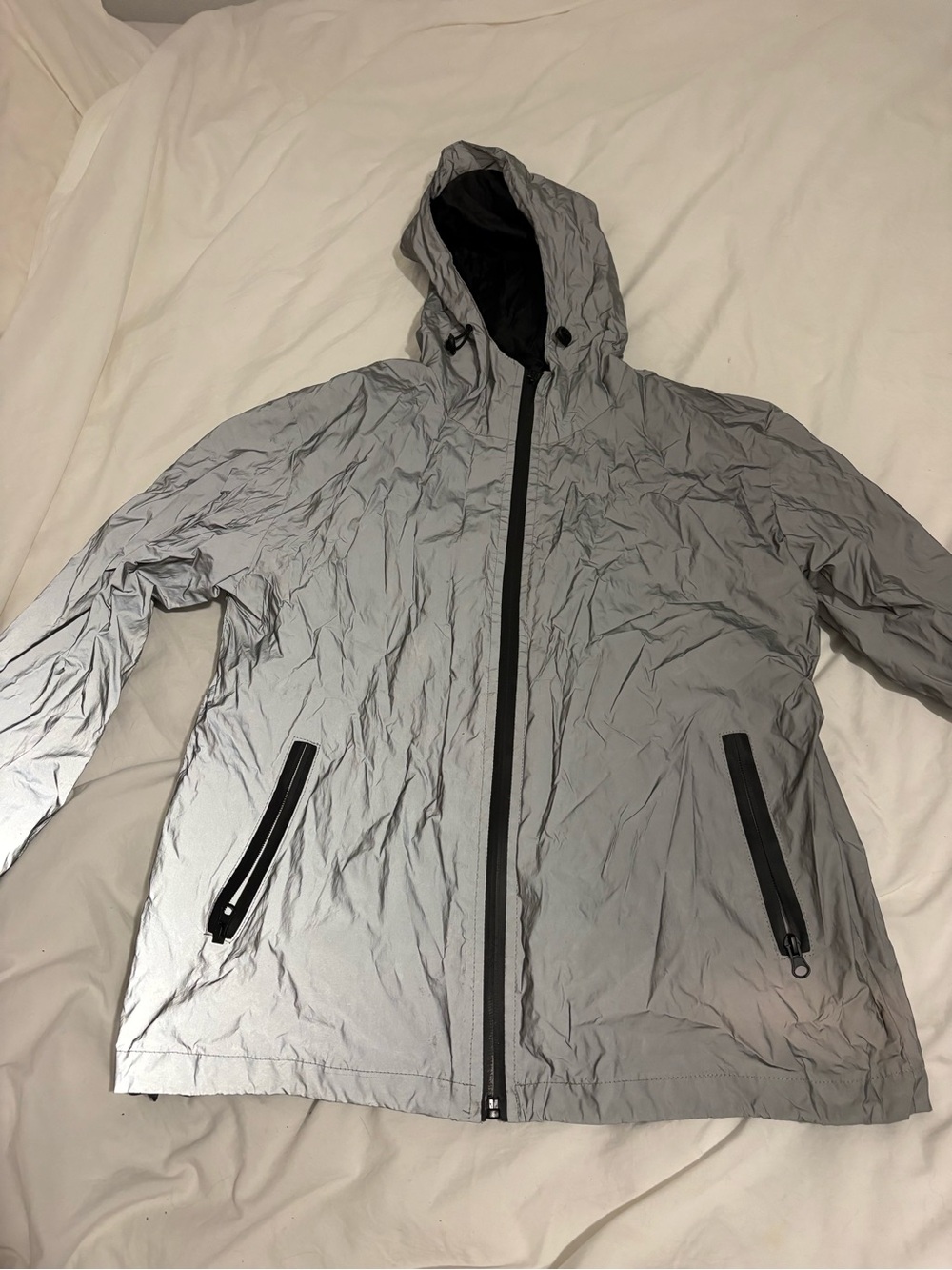 Lightweight Reflective Hooded Jacket - Silver